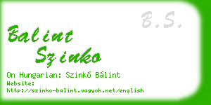 balint szinko business card